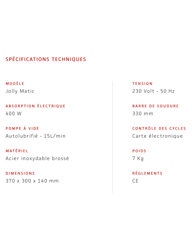 MACHINE SOUS VIDE JOLLY MATIC