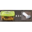 Pack de 3 boîtes 1,5L en VERRE et Pompe manuelle